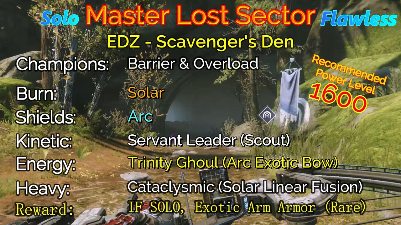 Destiny 2 Master Lost Sector: EDZ - Scavenger's Den on my Titan Solo-Flawless 11-5-22