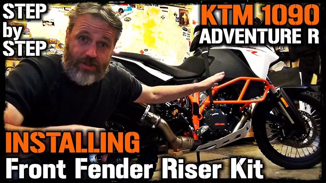 KTM 1090 Adventure R Front Fender Riser Kit Install