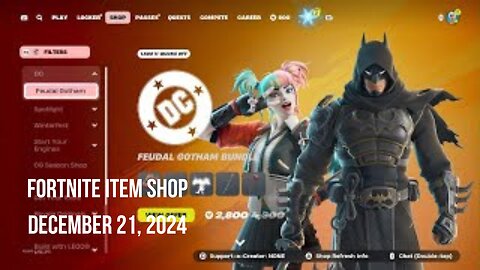 Fortnite Item Shop|December 21, 2024(*New* Feudal Gotham Bundle)