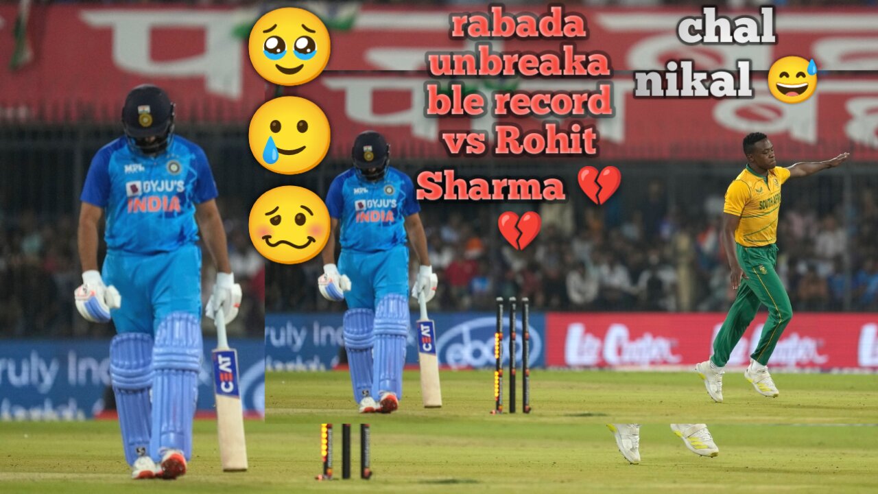 Rabada unbreakable record vs Rohit Sharma 💔💔