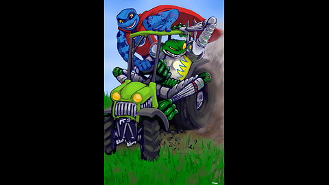 D Tractor Frogs Colored