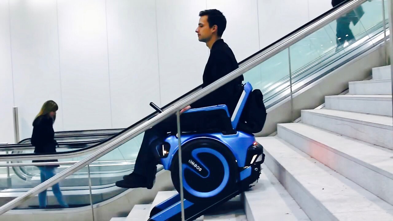 Great Wheelchair Goes Up & Down Stairs - The Scewo