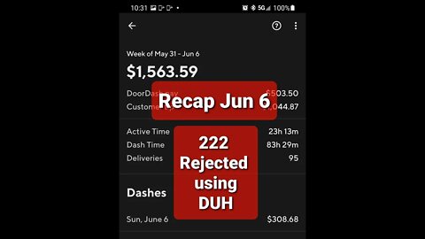 #DoorDash #Dashers #Para Recap Jun 6 DUH History Keep On 🍒👌😎👍