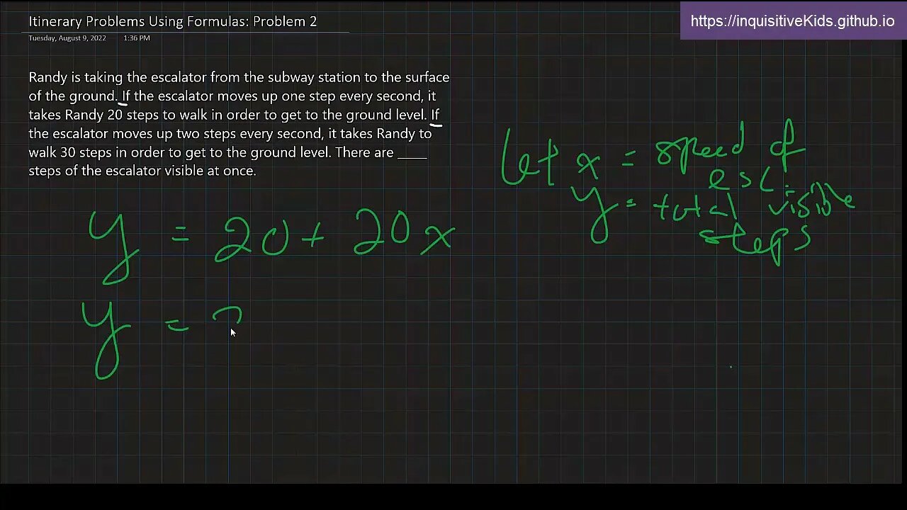 6th Grade Itinerary Problems Using Formulas: Problem 2