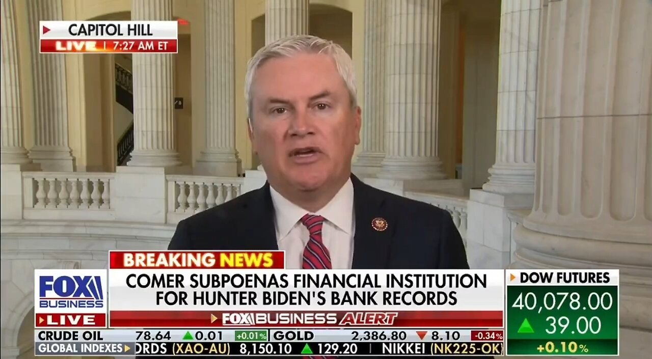 Rep James Comer: We Subpoenaed New Biden Bank Accounts