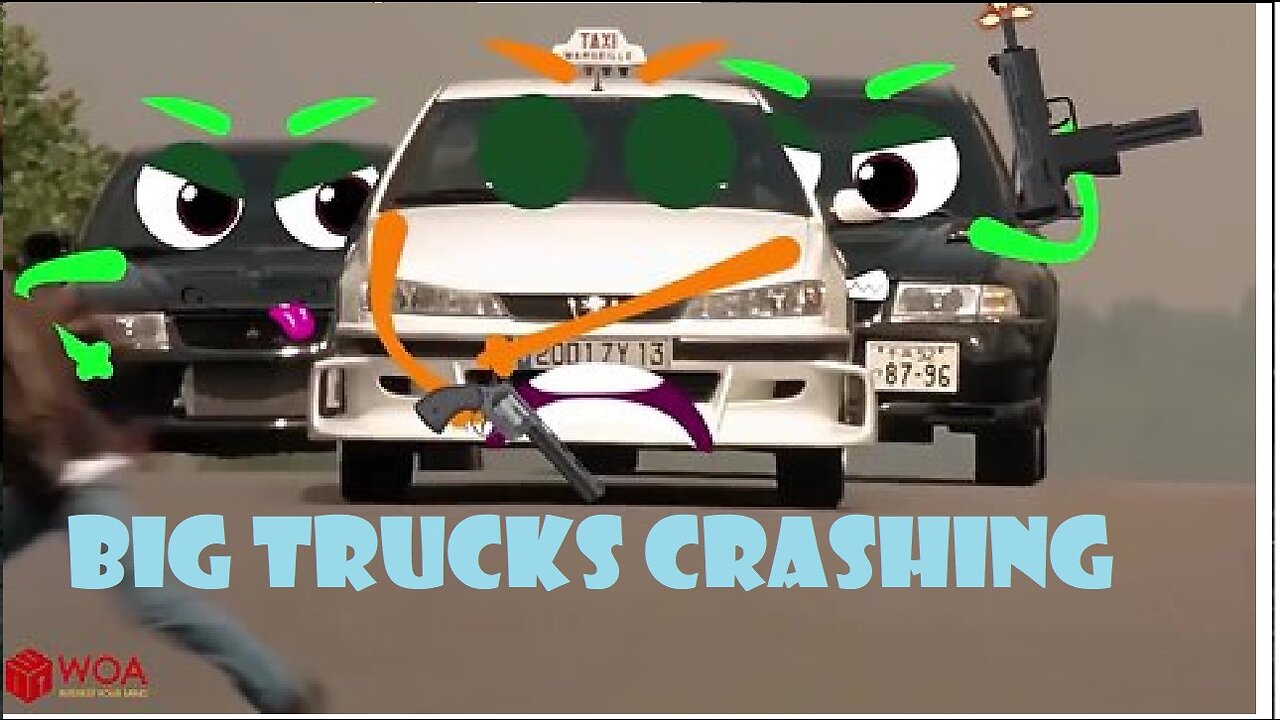 Big Trucks Crashing Into Cars