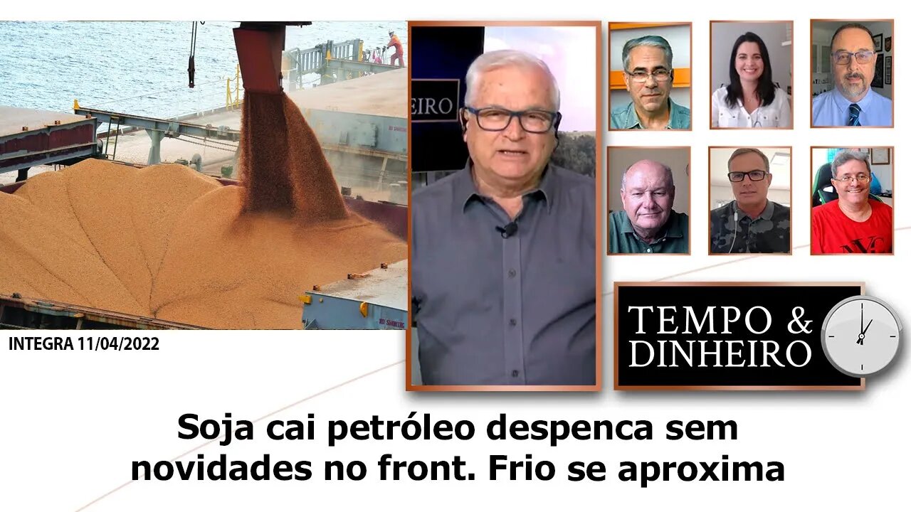 Soja cai, petróleo despenca sem novidades no front. Frio e geadas se aproximam