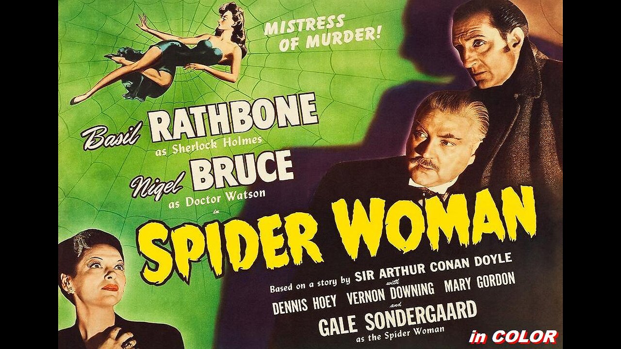 THE SPIDER WOMAN 1943 in COLOR Sherlock Holmes vs a Beautiful Villainess FULL MOVIE