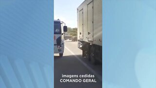 BR-381: acidente entre caminhão e carro deixa uma pessoa ferida em Governador Valadares