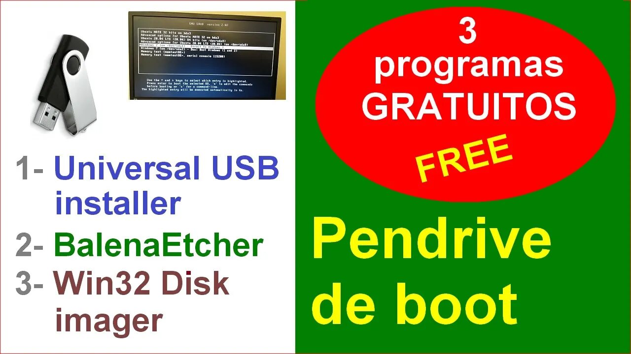 3 programas GRATUITOS para criar pendrives de boot