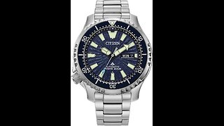 Citizen Men's Promaster Dive Fugu Automatic Watch, Luminous, ISO Compliant, Silver/Blue Dial