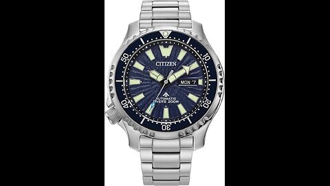 Citizen Men's Promaster Dive Fugu Automatic Watch, Luminous, ISO Compliant, Silver/Blue Dial