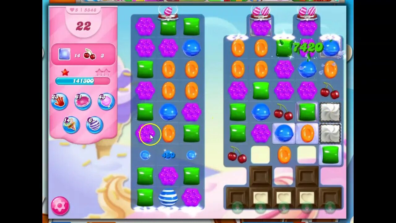 Candy Crush Level 5848 Talkthrough, 35 Moves 0 Boosters