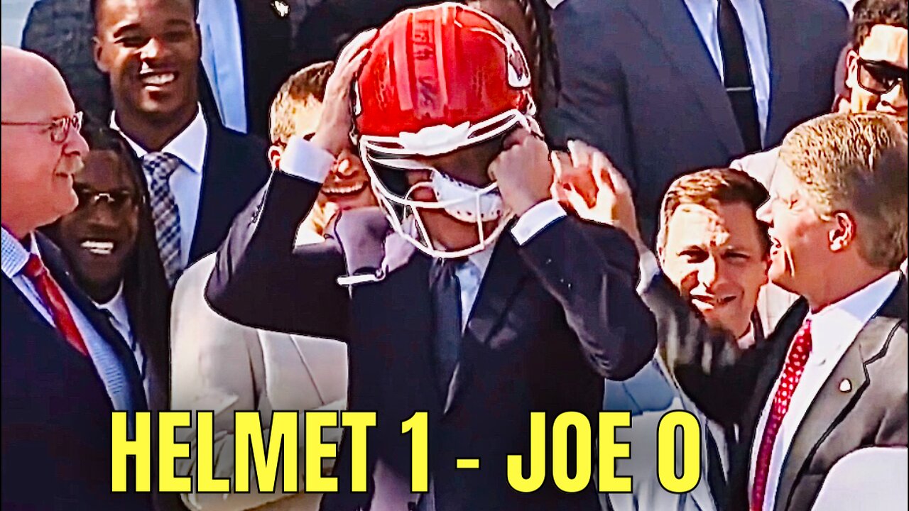 CRINGEY JOE BIDEN Struggles with a Football Helmet 😆