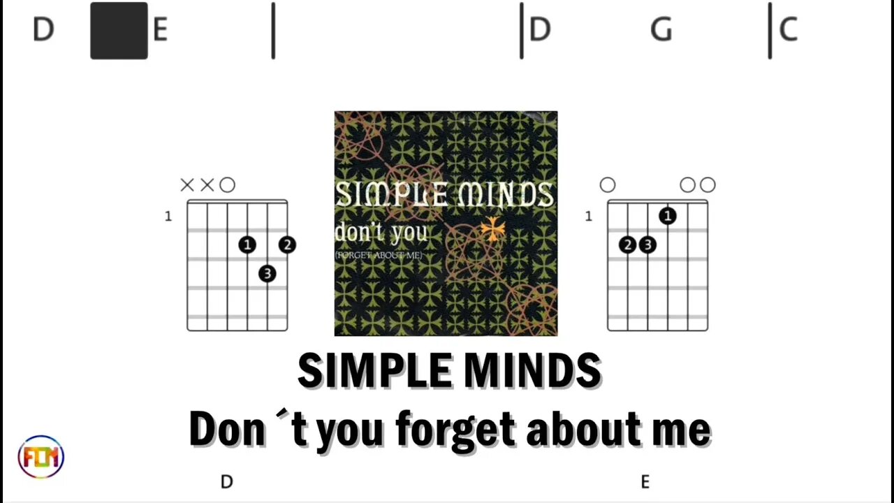 SIMPLE MINDS Don´t you forget about me - (Chords & Lyrics like a Karaoke) HD