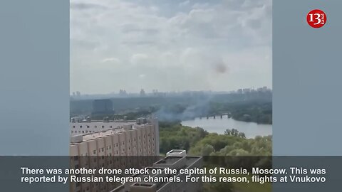 MOMENT: Ukrainian drone attack on Moscow canali3.b caught on camera