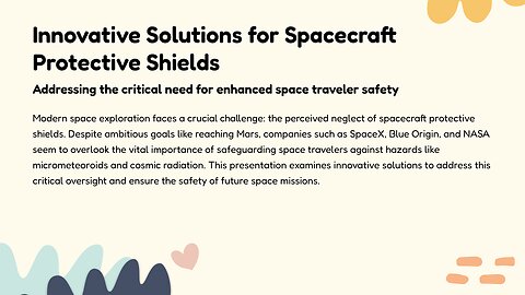 Innovative Solutions for Spacecraft Protective Shields