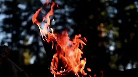 Relaxing fire plca with birds singing for meditation relaxation and stress relief.