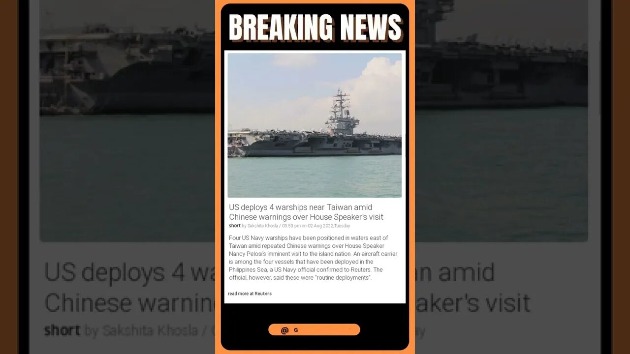 US deploys 4 warships near Taiwan amid Chinese warnings over House Speaker's visit #shorts #news