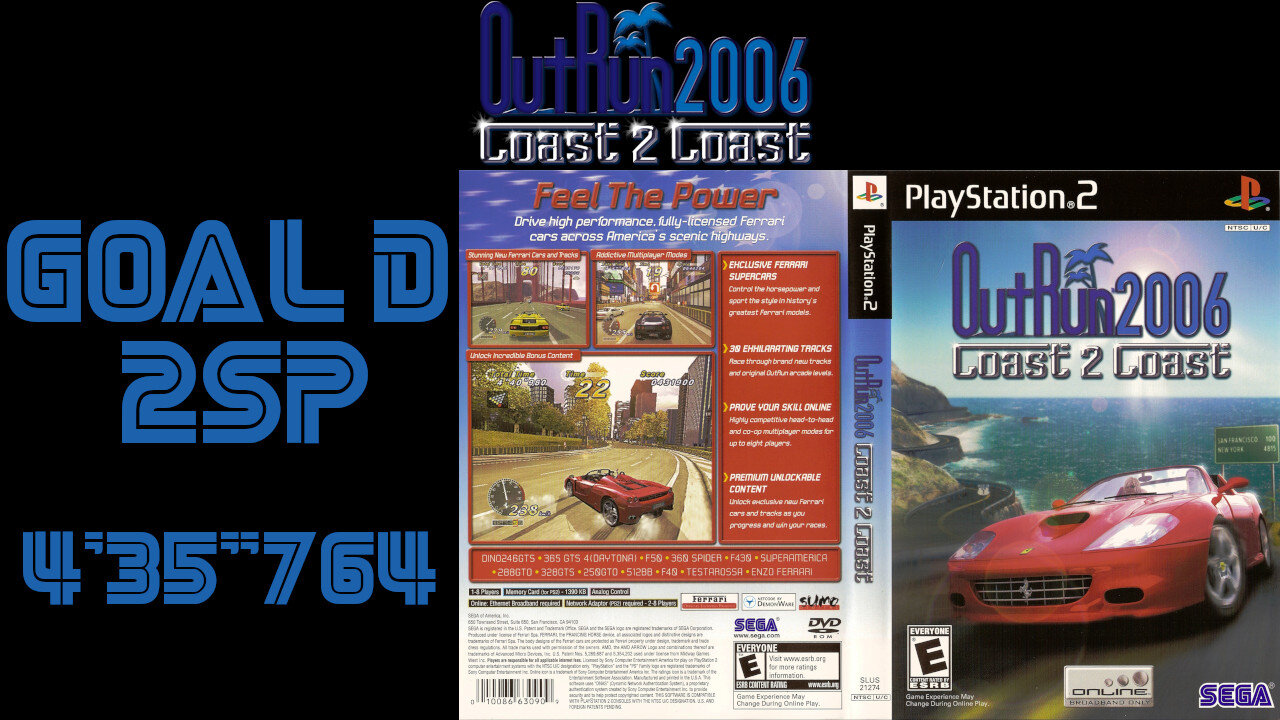 OutRun 2006: Coast 2 Coast [PS2] 2SP Goal D [4'35"764] 24th place