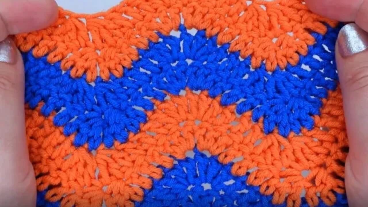 crochet fan ripple stitch for blanket pattern for beginners