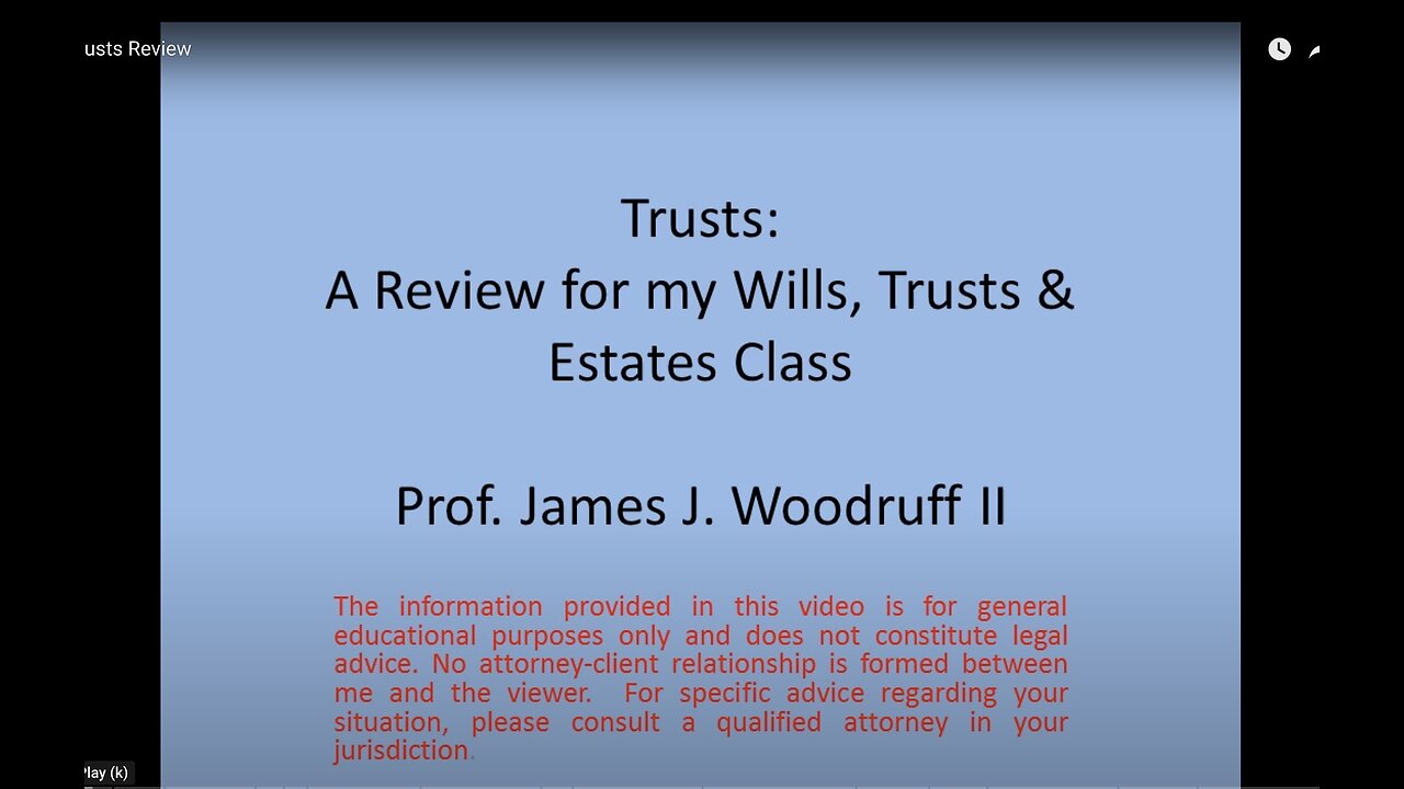 Overview of Trust Law - Law School Review