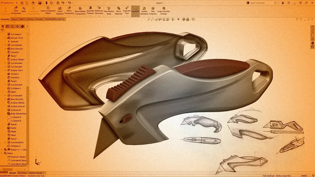 Modelação de X-ato no solidworks em timelapse