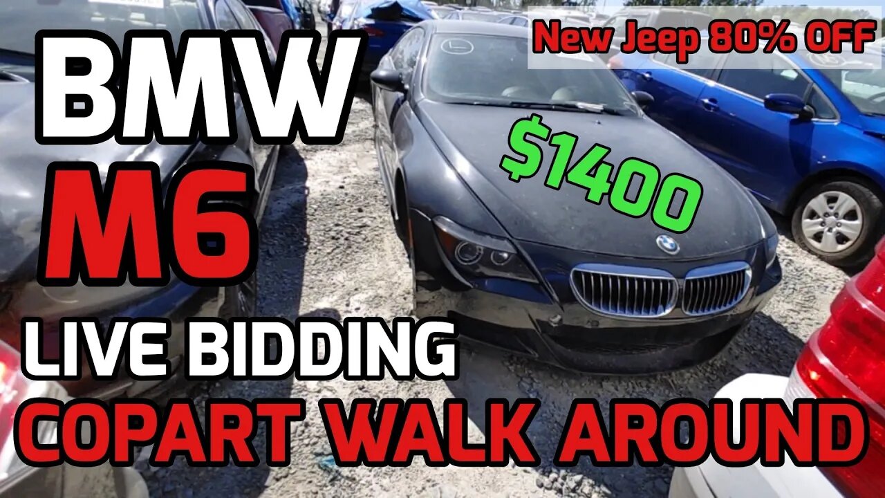 Giveaway Car Copart Walk Around BMW M6, Jeep 80% Off New, F150, Explorer ST Cheap Live Bidding