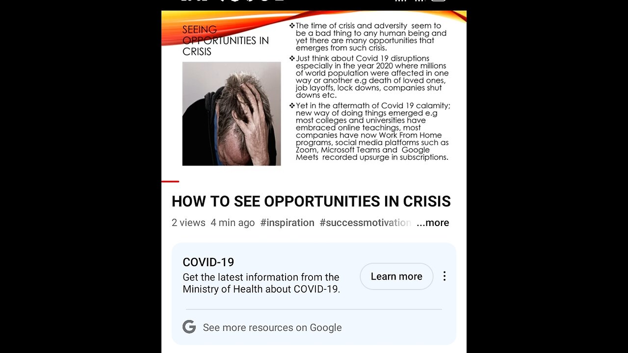 How to See Opportunities in Crisis