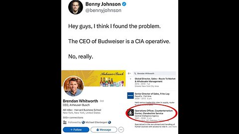 Budweiser CEO Just DELETED His Account When Exposed As A CIA Agent | Deep State Beer In Panic