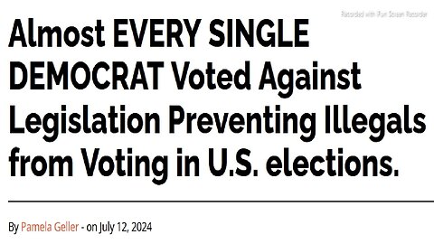 TEXT ARTICLE ONLY - Almost EVERY SINGLE DEMOCRAT Voted Against Legislation Preventing Illegals from Voting in U.S. elections.