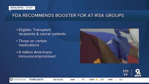 FDA recommends booster for at-risk groups