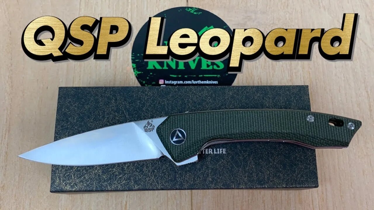 QSP Leopard / includes disassembly/ lightweight budget friendly EDC green micarta & Sandvik steel !