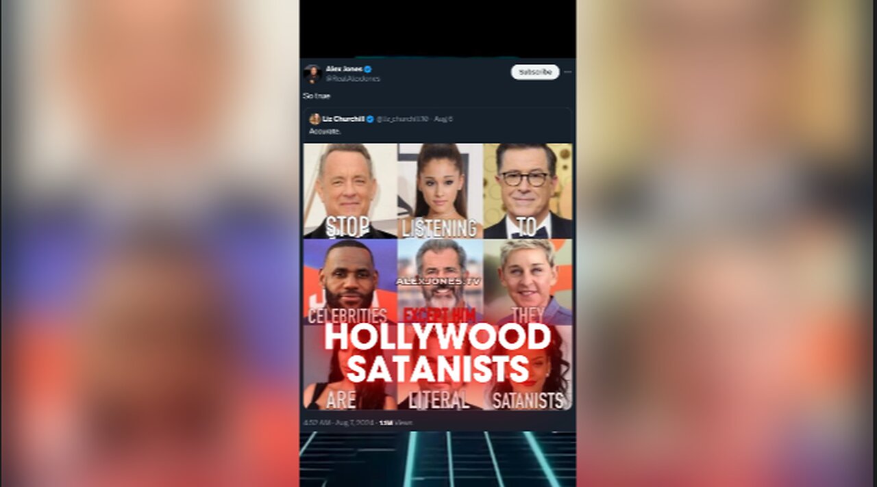 Most Celebrities Are Satanists - Alex Jones on X