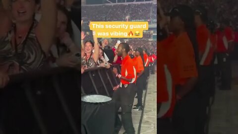 This security guard was loving life working at #TheWeeknd show #shorts #viral