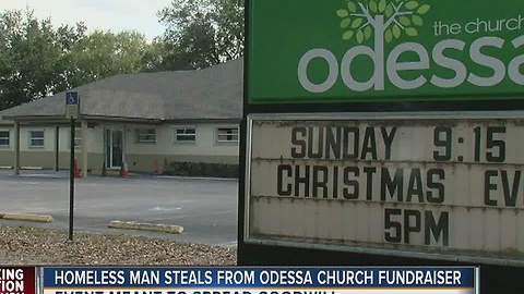 Homeless man steals from Odessa church fundraiser