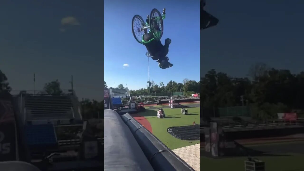 DOUBLE BACK FLIP 360 🤯 #short -Aaron Wheels