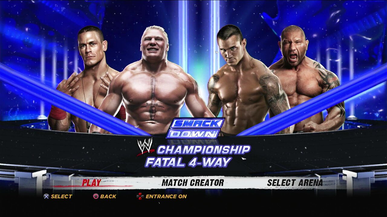 WWE '12 - Brock Lesnar vs. Randy Orton vs. John Cena vs. Batista