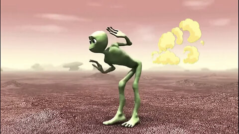 Green alien dancing