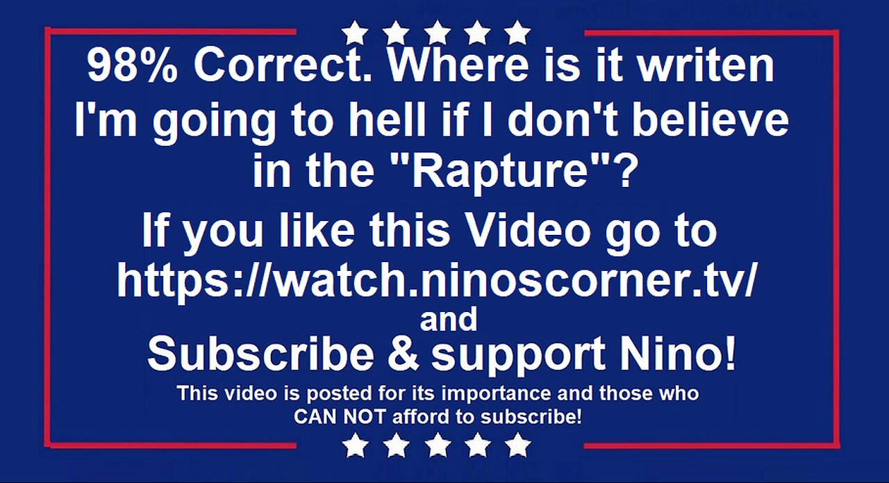 98% Correct. Where is it writen I'm going to hell if I don't believe in Rapture!