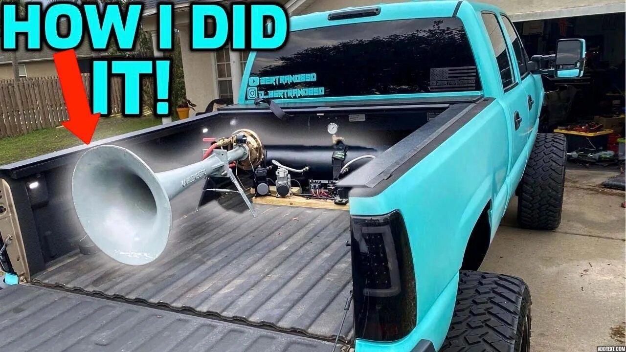 HOW TO: Install a CRUISE SHIP HORN in a LIFTED TRUCK!