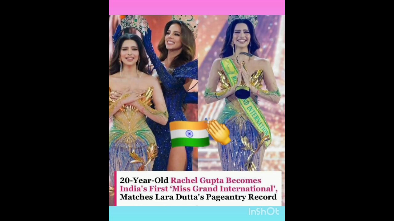 Rachel Gupta from Jalandhar became the first-ever Indian to secure the Miss Grand International 👑