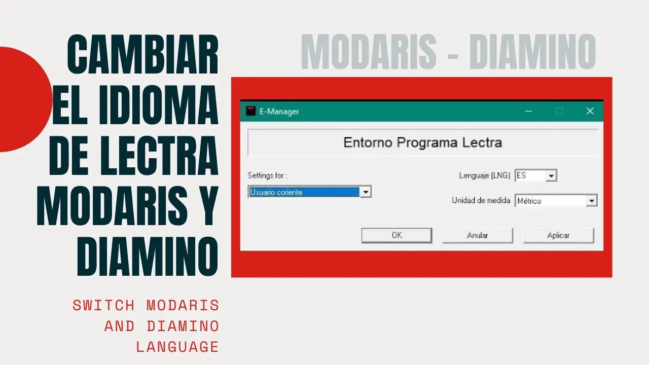 020- Cambiar idioma de aplicaciones Lectra / Change language of Lectra Applications