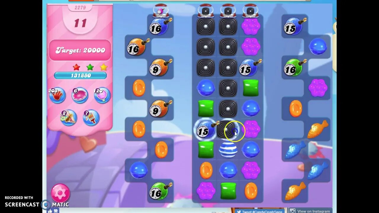 Candy Crush Level 2279 Audio Talkthrough, 3 Stars 0 Boosters