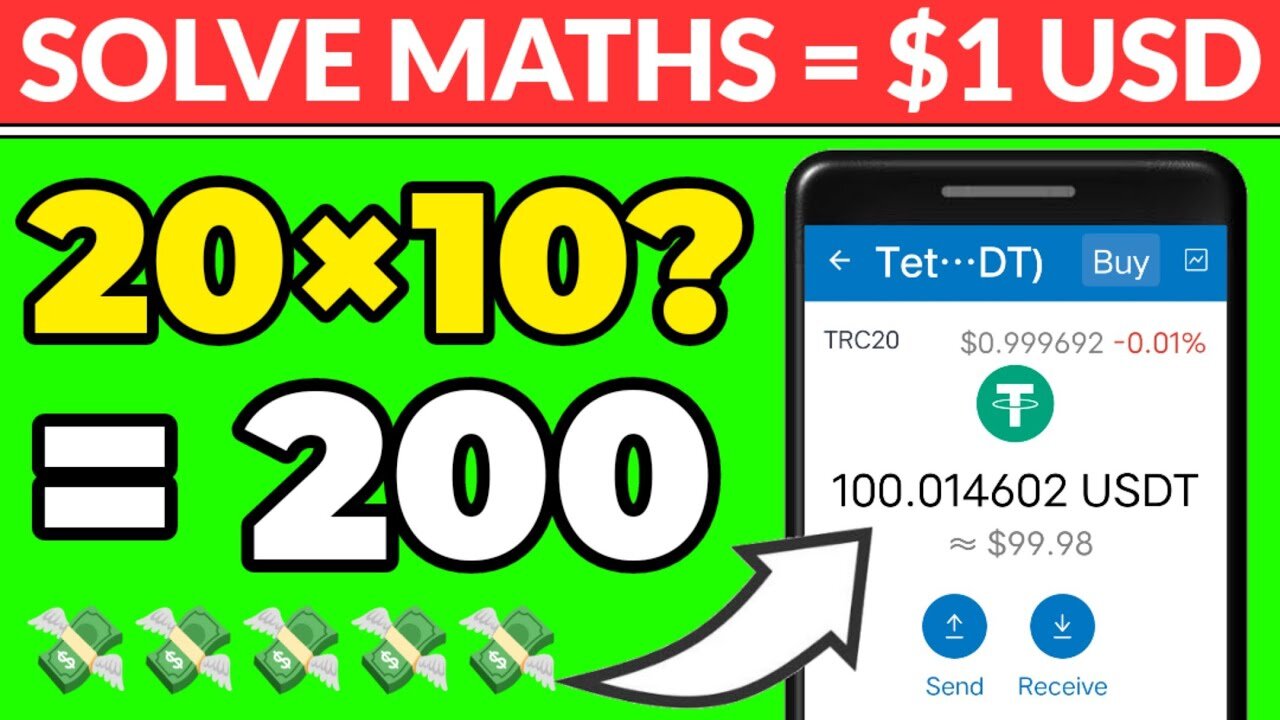 SOLVE MATHS & Get FREE $1 USDT ~ Cashout Free USDT Every 1 Minute