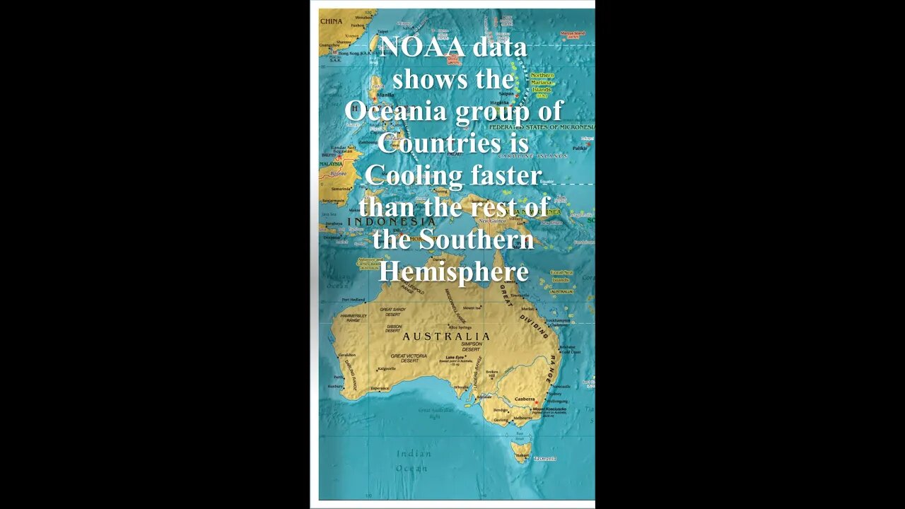 NOAA data shows the Oceania group of Countries is Cooling faster than the rest of the Southern Hemis