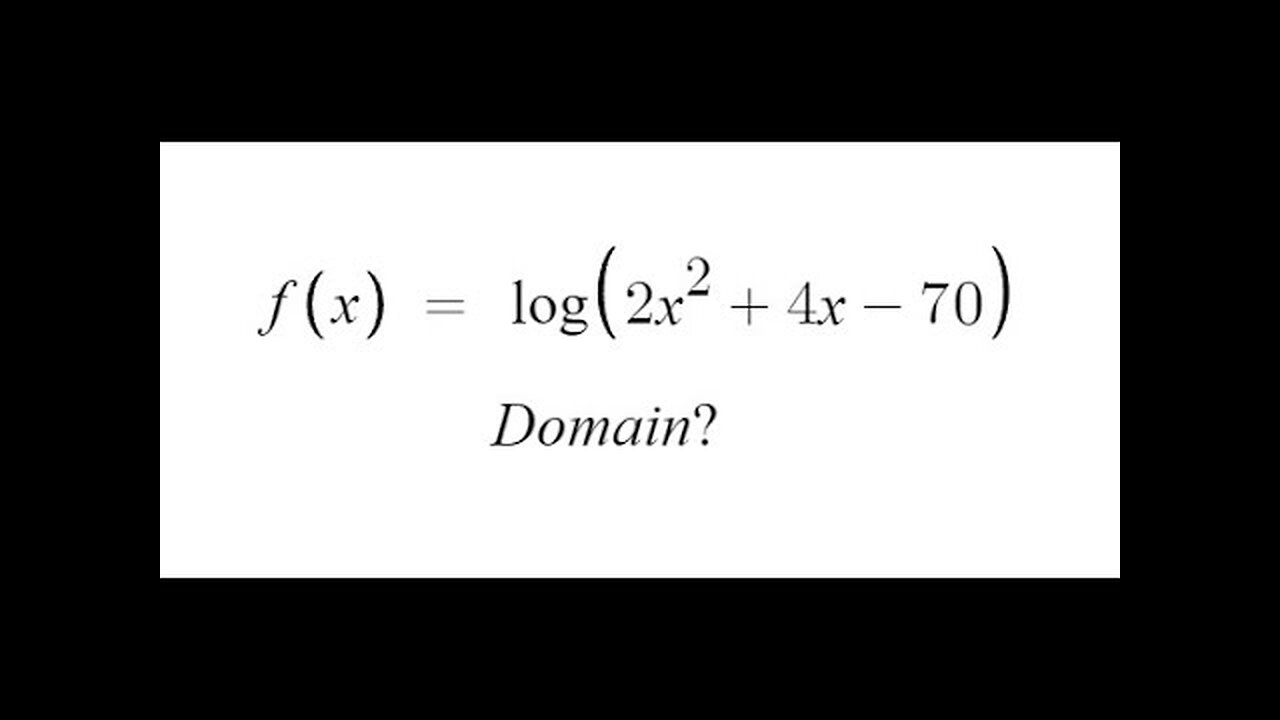 Grade 12 Advanced Functions - Domain of a log function (ch 8)