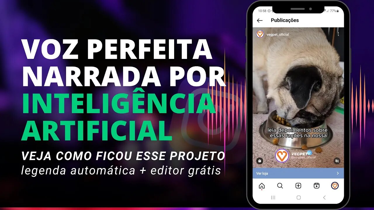 Narração PROFISSIONAL Com INTELIGÊNCIA ARTIFICIAL | Exemplo Real de Reels Narrado Para Instagram