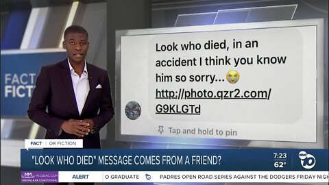 Fact or Fiction: 'Look Who Died' message comes from a friend?