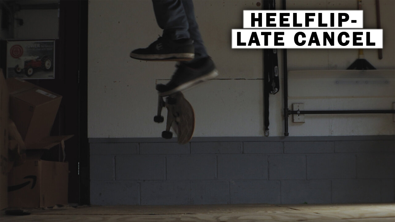 Slow Motion Video - Skateboarding 2023 - Heel Flip Late Front Foot Cancel